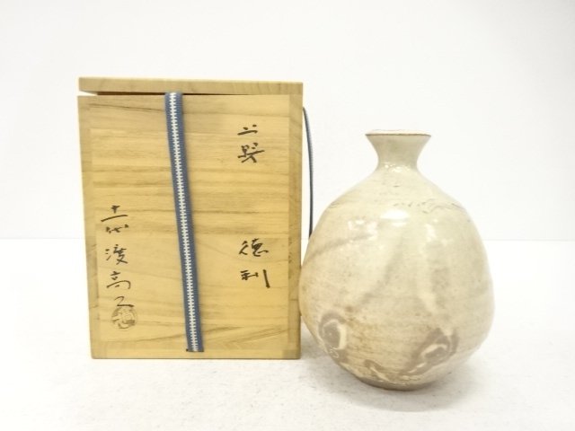 JAPANESE POTTERY / AGANO WARE / TOKKURI SAKE BOTTLE / ARTISAN WORK